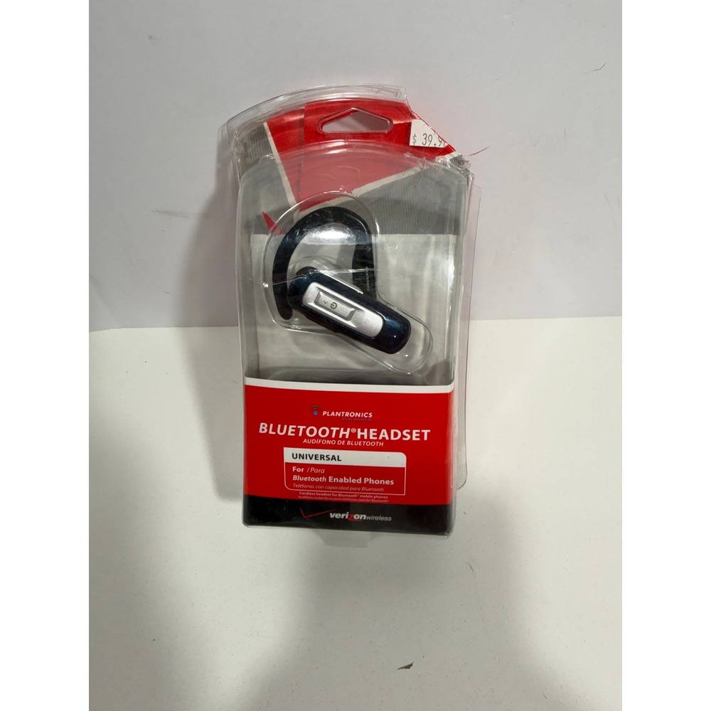 Plantronics PBT222Z Bluetooth Headset Verizon Wireless Universal Blue Silver NEW